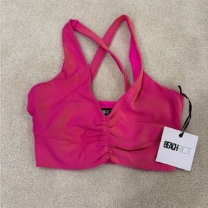 Beach Riot Hot Pink Mindy Sports Bra